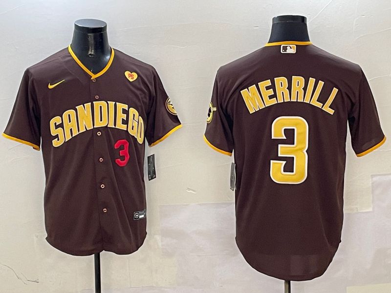 Men San Diego Padres #3 Merrill Brown Game 2025 Nike MLB Jersey style 11->san diego padres->MLB Jersey